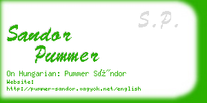 sandor pummer business card
